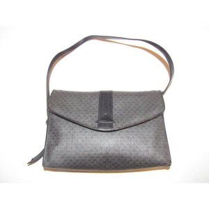 Liz Claiborne Vintage Shades of Black and Grey Coated Canvas Logo Prin